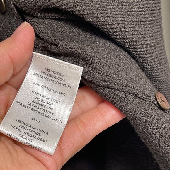 Eileen Fisher Brown V-Neck Button-Front Cardigan Sweater Size XS - Picture 4 of 6